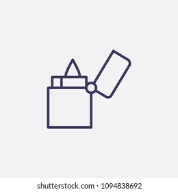 Outline lighter icon illustration,vector flame sign symbol