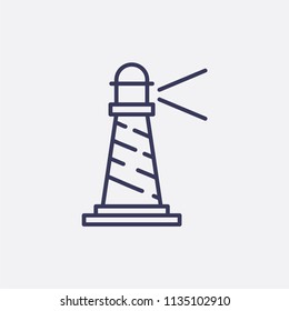 Outline lighthouse icon illustration,vector sea sign symbol