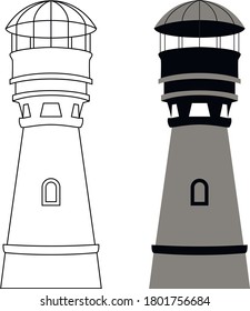 The outline lighthouse for ships