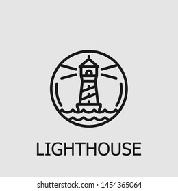 Outline lighthouse vector icon. Lighthouse illustration for web, mobile apps, design. Lighthouse vector symbol.