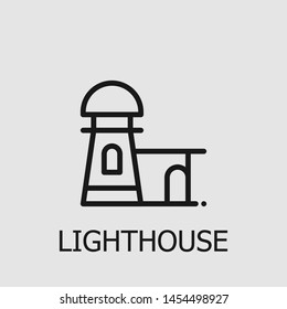 Outline lighthouse vector icon. Lighthouse illustration for web, mobile apps, design. Lighthouse vector symbol.