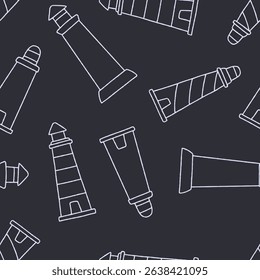 Outline Lighthouse Vector Seamless Pattern Background for Surface Print Fabric Fashion Wrapping