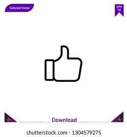 Outline like icon isolated on white background. Line pictogram. mobile application, logo, user interface. Editable stroke. EPS10 format vector