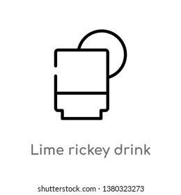 outline lime rickey drink vector icon. isolated black simple line element illustration from drinks concept. editable vector stroke lime rickey drink icon on white background