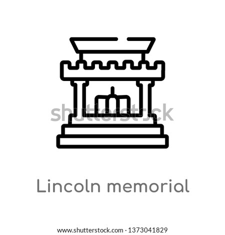 outline lincoln memorial vector icon. isolated black simple line element illustration from buildings concept. editable vector stroke lincoln memorial icon on white background