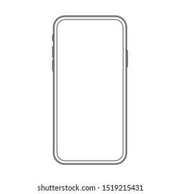 Outline line drawing modern smartphone. Elegant thin stroke line style design - Shutterstock ID 1519215431