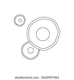 Icono de línea de contorno del diseño de la estructura celular