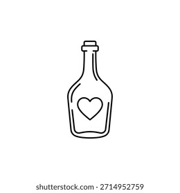 Esquema de San Valentín o Paquete de diseño de icono de línea.
