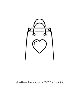 Esquema de San Valentín o Paquete de diseño de icono de línea.