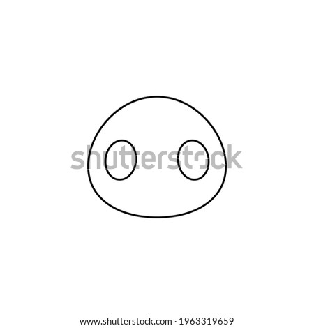 Outline and line of pig nose. Icon and logo. Vector cartoon illustration. Clipart and drawing on white background.  