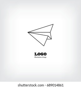 Outline Line Vector Icon Paper Plane