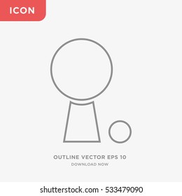 Outline linear golf ball icon illustration isolated vector sign symbol