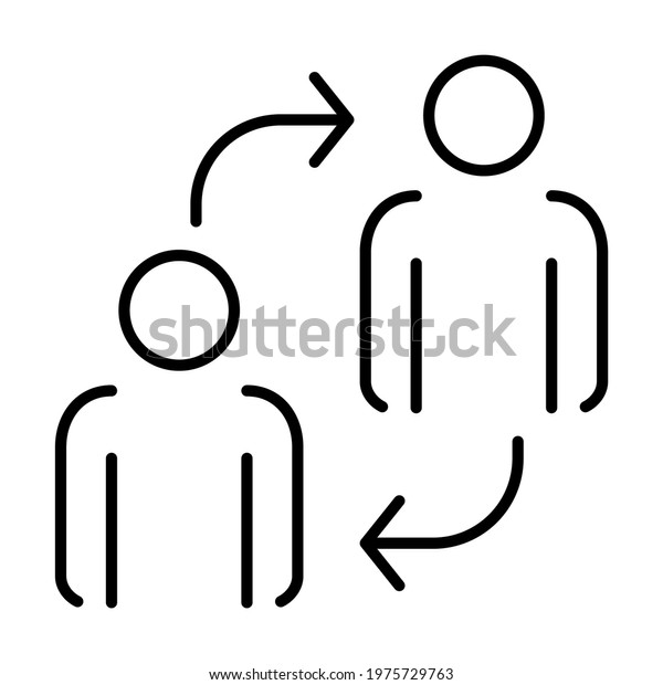 Outline Linear Interaction Icon Vector Illustration Stock Vector ...