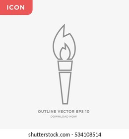 Outline linear torch icon illustration isolated vector sign symbol