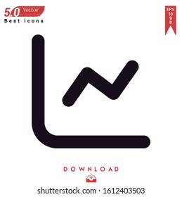 Outline line-chart icon. line-chart icon vector isolated on white background. Graphic design,  nuclear element icons, mobile application, logo, user interface. EPS 10 format vector