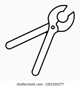 Outline Lineman Pliers Vector Icon