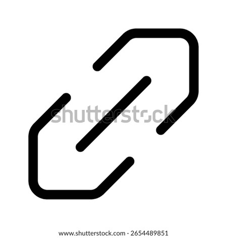 Outline link icon for URL, chain, or hyperlink representation