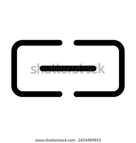 Outline link icon for URL, chain, or hyperlink representation