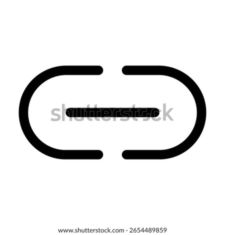 Outline link icon for URL, chain, or hyperlink representation