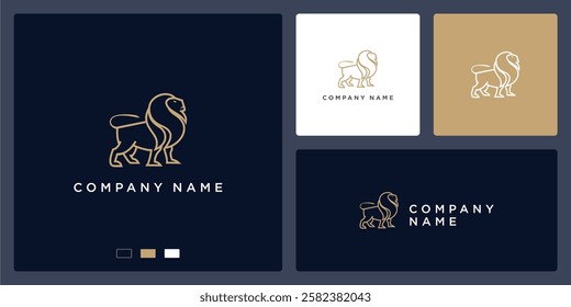 Outline lion logo design template