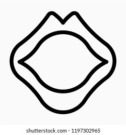 Outline lip pixel perfect vector icon
