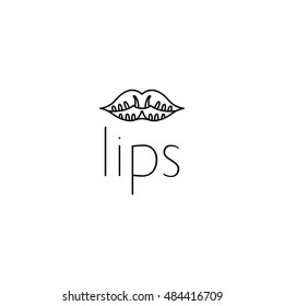 outline lips logo graphic design concept. Editable lips element, can be used as logotype, icon, template in web and print 