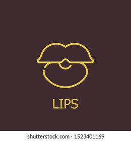Outline lips vector icon. Lips illustration for web, mobile apps, design. Lips vector symbol.