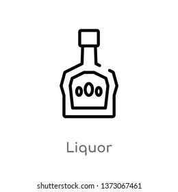 outline liquor vector icon. isolated black simple line element illustration from drinks concept. editable vector stroke liquor icon on white background