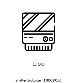 outline lisa vector icon. isolated black simple line element illustration from electronic devices concept. editable vector stroke lisa icon on white background