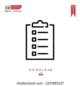 Outline list  Icon. list icon vector isolated on white background. Graphic design, material-design, Best sellerr icons, mobile application, UI / UX design, EPS 10 format vector