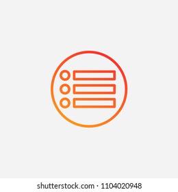 Outline list icon,gradient illustration,vector content view options sign symbol
