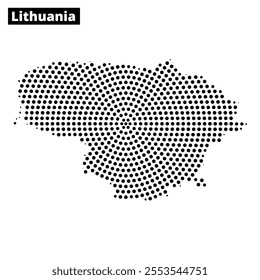 The outline of Lithuania is displayed using a dotted pattern, providing a unique representation of the country's shape and borders.