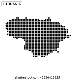 The outline of Lithuania is displayed using a dotted pattern, providing a unique representation of the country's shape and borders.