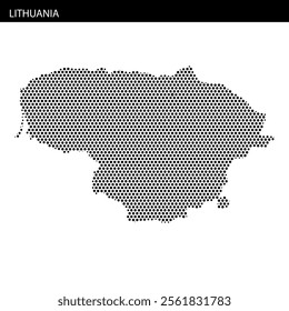 The outline of Lithuania is displayed using a dotted pattern, providing a unique representation of the country's shape and borders.