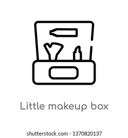 outline little makeup box vector icon. isolated black simple line element illustration from beauty concept. editable vector stroke little makeup box icon on white background
