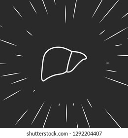 Outline liver icon illustration isolated vector sign symbol