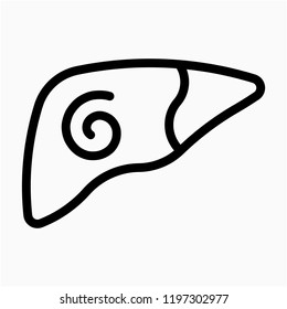 Outline liver pixel perfect vector icon
