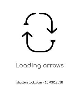 outline loading arrows vector icon. isolated black simple line element illustration from arrows concept. editable vector stroke loading arrows icon on white background