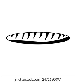 outline loaf of bread isolated on white background icon