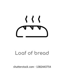 outline loaf of bread vector icon. isolated black simple line element illustration from food concept. editable vector stroke loaf of bread icon on white background