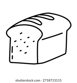 contorno de um pão fatiado