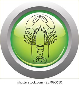 outline of lobster on the green button