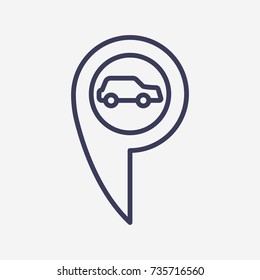 Outline location car icon illustration vector symbol