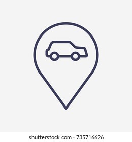 Outline location car  icon illustration vector symbol