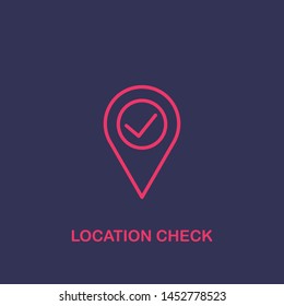 Outline location check icon.location check vector illustration. Symbol for web and mobile