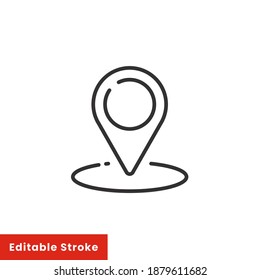 Outline location icon. gps navigation app, city street map, local system, thin line symbol on white background - editable stroke vector illustration eps10