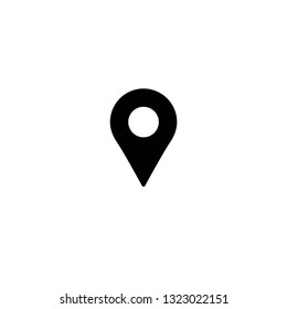 Outline location icon. GPS pointer.  Map pin. Navigator guide button. Vector line simple button. Black pictogram isolated on white.