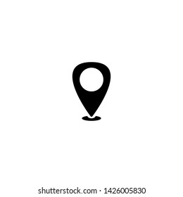 Outline location icon. GPS pointer.  Map pin. Navigator guide button. Vector line simple button. Black pictogram isolated on white.