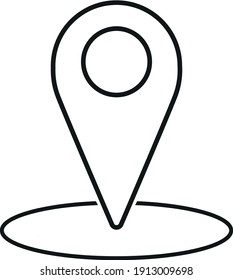 
Outline location icon illustration. Navigation map, gps - vector.