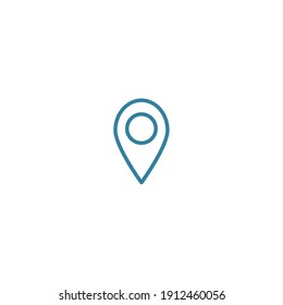 Símbolo del vector de ilustración de icono de ubicación de esquema para sitio web, marca, punto, posición, gps